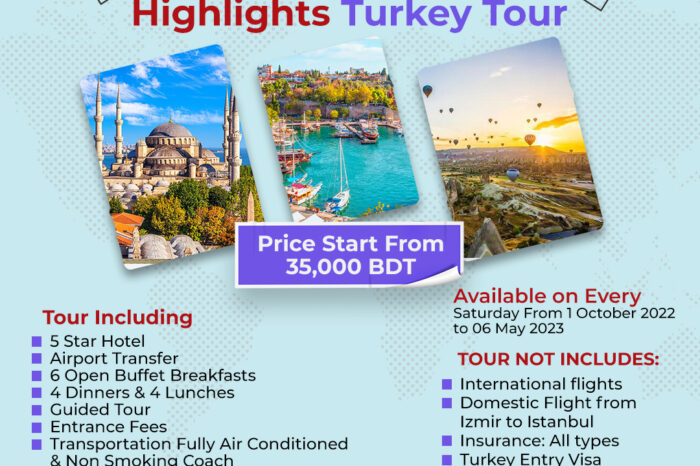 7 Days All Inclusive Highlights Turkey Tour from Bangladesh
